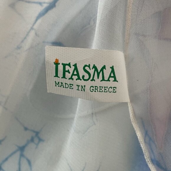 Ifasma Scarf Made In Greece with Windmill Design Rectangle Sheer Wearable Art - Picture 6 of 8